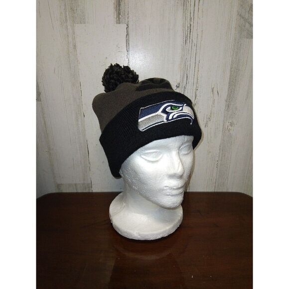 NFL Team Apparel Black Gray Seahawks Beanie - Picture 1 of 7